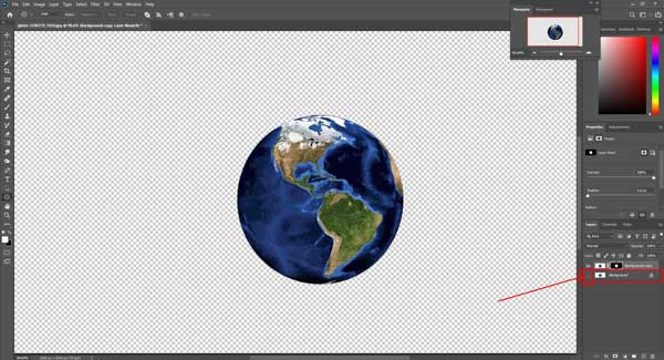 Remove white background in Photoshop with the ellipse tool