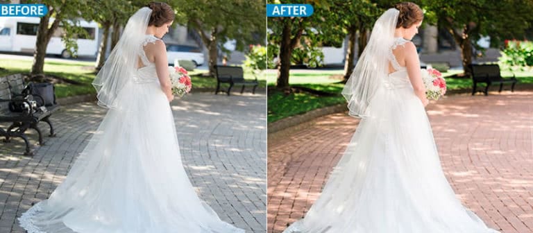 Weeding photo retouch and color correction
